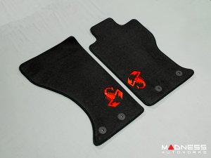 FIAT 124 Floor Mats - Black Carpet w/ Red Scorpion